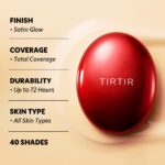 TIRTIR Mask Fit Red Cushion Foundation | Full coverage, Weightless, Skin fit, Satin Glow Finish, Korean Makeup BB Foundation, beauty, Tattoo cover up, Buildable (#23N Sand, 0.63 Fl Oz) - Image 6