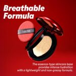 TIRTIR Mask Fit Red Cushion Foundation | Full coverage, Weightless, Skin fit, Satin Glow Finish, Korean Makeup BB Foundation, beauty, Tattoo cover up, Buildable (#23N Sand, 0.63 Fl Oz) - Image 7