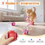 Interactive Cat Toys for Indoor Cats,3 Modes Electric Moving Cat Ball with Feather Tail,800MAH Large Capacity & Low Noise,Automatic Kitten Toys for Bored Indoor Adult Cats - Image 4