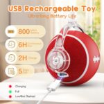 Interactive Cat Toys for Indoor Cats,3 Modes Electric Moving Cat Ball with Feather Tail,800MAH Large Capacity & Low Noise,Automatic Kitten Toys for Bored Indoor Adult Cats - Image 5