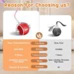 Interactive Cat Toys for Indoor Cats,3 Modes Electric Moving Cat Ball with Feather Tail,800MAH Large Capacity & Low Noise,Automatic Kitten Toys for Bored Indoor Adult Cats - Image 6
