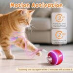 Interactive Cat Toys for Indoor Cats,3 Modes Electric Moving Cat Ball with Feather Tail,800MAH Large Capacity & Low Noise,Automatic Kitten Toys for Bored Indoor Adult Cats - Image 7