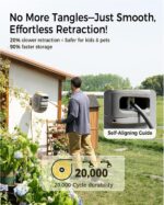 GLAHODEN Retractable Garden Hose Reel 5/8 in x 100 ft Upgraded UV Resistant Heavy Duty Automatic Hose Reel Wall Mount 3/4 in Brass Fitting 9 Pattern Nozzle Any Length Lock Slow Retraction 180° Swivel - Image 6