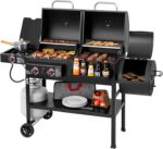 2-Burner Gas and Charcoal Grill Combo with Offset Smoker & Side Burner, 34,000 BTU Dual Fuel Grill, 1020 Sq. In. Cooking Area, Ideal for Outdoor Cooking, Black, ZH3005Y-SC - Image 2
