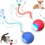 2 Packs Speed 2.0 Tail Interactive Cat Toys for Indoor Cats, Chirping & Motion Activate Cat Toy, Smart Kitten Rolling Ball Moving Ball Toys, Rechargeable Dog Cats Bal l for Enrichment Exercise - Image 2