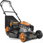 21” Self-Propelled Lawn Mower Gas, 170CC 4-in-1 Mulch/Rear Bag/Side Discharge/Rear Discharge, Walk-Behind Gas Lawnmower with 7-Position Cutting Height, Foldable Gas Powered Lawn Mowers for Yard Garden - Image 2