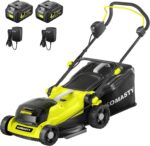 40V Electric Lawn Mower 15" Cordless Battery Powered Mower, 2 in 1 Mulching Lawnmower with 5-Position Height Adjustment 10.6 Gallon Bag, Small Push Lawn Trimmer, 2X4.0Ah Battery and 2 Chargers - Image 2