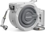 5/8" x 110 FT Retractable Garden Hose Reel by HOZEREEL, UV Resistant Hose Reels - Automatic Slow Self Retract Wall Mount Hose Reel Enclosed Storage, Any Length Lock 180° Swivel, 10 Pattern Nozzle - Image 2