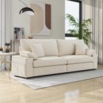88.58" Modern Loveseat Couches for Living Room, Comfy Sofa with Deep Seat Couch, USB/Type-C Port, Side Storage, Removable Cover, Couches for Living Room Apartment, Beige - Image 2
