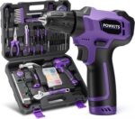 8V Cordless Drill Set, Built-in LED, Rechargeable Purple Power Drill with Drill & Screw Bits, 139-Piece Electric Drill Tool Set for Women & Men, Portable Tool Kit for Home Repairs, DIY Projects - Image 2