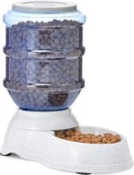 Amazon Basics Gravity Pet Food Feeder for Dogs and Cats, Easy to Clean, Easy to Fill, Removable Lid, 6-Pound Capacity, Small, Gray - Image 2