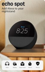 Amazon Echo Spot (newest model), Great for nightstands, offices and kitchens, Smart alarm clock, Designed for Alexa+, Black - Image 2