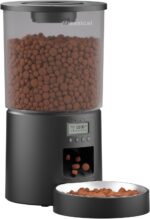 Automated Cat Feeder,Clear 4.2L Dry Food Dispenser with Single Bowl,Programmable Timed Pet Feeder for Up to 6 Daily Meals,10-Second Voice Message & Dual Power Backup (Black, 4.2L Press Version) - Image 2