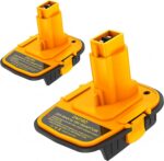 Azocek 2 Packs DM18D Battery Adapter Converter with USB Port for Dewa-lt 18V Tools, Converts for De-Walt 20V for Mil-Waukee 18V Li-ion to De-Walt 18-V Battery Adapter - Image 2