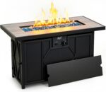 BALI OUTDOORS 42 inch Propane Fire Pit Patio Outdoor Fire Pit Table Large Black Firepits for Outside Rectangular - Image 2