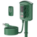 BN-LINK Outdoor Power Stake with Dusk to Dawn Timer, Waterproof 6 Grounded Outlets, 6FT Cord, 100FT Remote Control, Heavy Duty Outdoor Plug for Christmas Lights, Yard, Garden, ETL Listed - Image 2