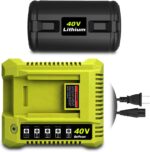 BatPower 6.5Ah 40V Battery & Charger Combo Compatible with Ryobi 40 Volt Lithium Cordless Outdoor Tools, High Output Replacement Battery Pack and Charger Set for 40V Mowers and Blowers (2-Piece Set) - Image 2