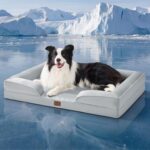 Bedsure Cooling Dog Beds Large Sized Dog - Orthopedic Large Dog Cooling Bed Washable, Dogs Couch Sofa with Waterproof Removable Cover, Pet Bed with Nonskid Bottom, Cooling Grey, 35" - Image 2