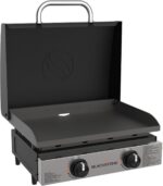 Blackstone 1813 Original 22” Tabletop Griddle with Hood and Stainless Steel Front Plate, Powder Coated Steel, Black - Image 2