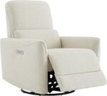CHITA Power Recliner Chair Swivel Glider, FSC Certified Upholstered Living Room Nursery Reclining Sofa Chair with Lumbar Support, Linen - Image 2
