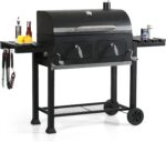 Captiva Designs Extra Large Charcoal BBQ Grill with Oversize Cooking Area(794 SQIN), Outdoor Cooking Grill with 2 Individual Lifting Charcoal Trays and 2 Foldable Side Tables - Image 2