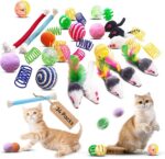 Cat Toys for Indoor Cats, 34 Packs Interactive Cat Toy Set with Colorful Springs Toys, Mouse Toy, Catnip Ropes, Balls, Bells, and Sisal Ball for Kitten Toys - Image 2