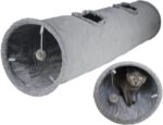 Cat Tunnel for Indoor Cats, 51×12 inch Foldable Big Cat Tunnel, Grey Suede Pet Tunnels with Two Peepholes and a Bubble Ball - Image 2