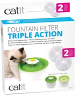 Catit Triple Action Replacement Original Water Fountain Filters, 2 Pack – Official Replacement Filters for Catit Cat Drinking Water Fountains - Image 2