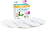 Catit Triple Action Replacement Original Water Fountain Filters, 5 Pack – Official Replacement Filters for Catit Cat Drinking Water Fountains - Image 2