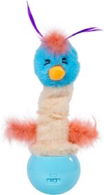 Catstages Electronic Dancing Ostrich Interactive Cat Toy, Wobbles and Plays Music, Battery Powered, Plush, Blue - Image 2