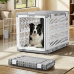 Collapsible Dog Crate for Large/Medium Dogs - 36" L Foldable Dog Cage No-Tool Assembly, Travel Dog Crate with 2 Wheels - Easy to Carry, Space-Saving, Indoor Outdoor Use, 36.4"(L) x22.84(W) 25.8"(H) - Image 2
