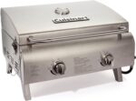 Cuisinart Chef's Style Tabletop Portable Propane Grill, 20,000 BTU Stainless Steel 2-Burner Outdoor Gas Grill for Camping, Tailgates, BBQ, Hassle-Free Setup, Twist-Start Ignition, CGG-306 - Image 2