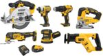 DEWALT 20V MAX 7-Tool Combo Kit, Includes Cordless Drill, Impact Driver, Reciprocating Saw, Circular Saw, Oscillating Tool, Random Orbital Sander, Jigsaw, 5Ah Battery and Charger (DCK751P1) - Image 2