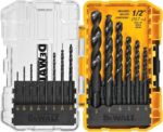 DEWALT Drill Bit Set, 3-Flats Shank,14-Piece, 135 Degree Split Point, for Plastic, Wood and Metal (DWA1184) - Image 2