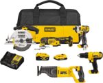 DEWALT Tools 5 Tool Power Tool Combo Kit, Cordless Drill Impact Driver Saw Oscillating Multi-tool Set with 20V MAX Battery and Charger (DCK551D1M1) - Image 2