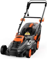 DOVAMAN 13Amp 16" Lawn Mower, 98% Collection, 13.2-Gallon Bag, 5-Position Height Adjustment, 3-Step Quick Vertical Fold Storage, 2-in-1 Mulching & Bagging, Corded Lawn Mower for Your Garden - Image 2