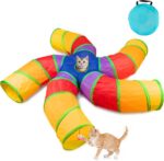 Depets Cat Tunnel for Indoor Cats, 5 Way Large Cat Play Tunnel & Tube with Play Ball, S-Shaped Folded Pet Tube with Interactive Peephole, Ideal for Indoor Exercise for Kittens Puppies Rabbits - Image 2