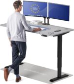 Desktronic HomePro Standing Desk 60x30 — Made in Europe, Ergonomic Sit Stand Home Office Desk, Electric Height Adjustable, Dual Motor, USB & USB-C Charging, Wobble-Free, Touchscreen, 3 Memory Presets - Image 2