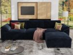 EASE MOOSE Blue Sectional Modular Sofa,FSC Certified Oversized L Shape Sectional Couch Wide Deep seat Sectional Sofa, Removable Cover - Image 2