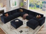 EASE MOOSE Modular Sofa,Oversized U Shape Sectional Modular Sofa,Wide Deep seat Sectional Sofa,FSC Certified Comfortable,Blue - Image 2