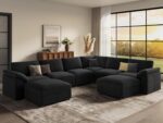 EASE MOOSE Oversized L Shaped Sectional Modular Sofa,Large L Shaped Sectional Couch Wide Deep Seat Modular Cloud Couch,Grey,Black - Image 2