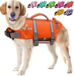 EMUST Dog Life Jacket, XL, NewOrange, Waterproof, Breathable, Adjustable with Rescue Handle, for Swimming Pool Beach Boating - Image 2
