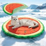 EXPAWLORER Dog Cooling Mat, Double-Sided Cooling Pad for Cats Dog Kitten,24" Thick & Durable Portable Pet Bed for Summer,Washable Cooling & Warm Blanket for Indoor,Outdoor,Watermelon (Red) - Image 2