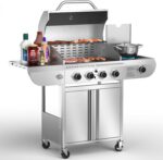 Electactic G41 Pro BBQ Grill,Heavy-Duty Stainless Steel Gas Grill, 4 Burner Gas Grill with Side Burner,42000 BTU Propane Grill for Outdoor Cooking,Barbecue,Garden and Patio Backyard - Image 2