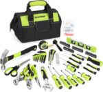 FASTPRO 220-Piece Home Tool Set, Household Repairing Tool Kit, with 12-Inch Wide Mouth Open Storage Tool Bag, Green - Image 2