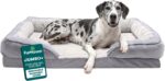 FurHaven Cooling Gel Dog Bed for Large Dogs, Perfect Comfort Sofa Bed with Cool Gel-Top Foam with a Solid Orthopedic Foam Base, Removable Washable Cover, Jumbo Plus XXL, Plush & Velvet, Granite Gray. - Image 2