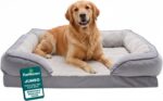 FurHaven Cooling Gel Dog Bed for Large Dogs, Perfect Comfort Sofa Bed with Cool Gel-Top Foam with a Solid Orthopedic Foam Base for Joint Support, Washable Cover, Jumbo XL, Plush & Velvet, Granite Gray - Image 2