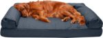 FurHaven Dreamer Sofa Orthopedic Dog Bed for Large Dogs with Orthopedic Egg Crate & Solid Orthopedic Foam Base for Joint Support, Removable Washable Cover, Jumbo XL, Quilted Sofa, Iron Gray - Image 2