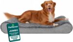 FurHaven Orthopedic Dog Bed for Large Dogs, Luxe Lounger Contour Mattress with Solid Orthopedic Foam Slab for Joint Support, Removable Washable Cover, Jumbo XL, Plush Suede, Gray - Image 2