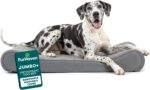 Furhaven Orthopedic Dog Bed for Large Dogs w/ Removable Washable Cover, For Dogs Up to 150 lbs - Ultra Plush Faux Fur & Suede Luxe Lounger Contour Mattress - Gray, Jumbo Plus/XXL - Image 2